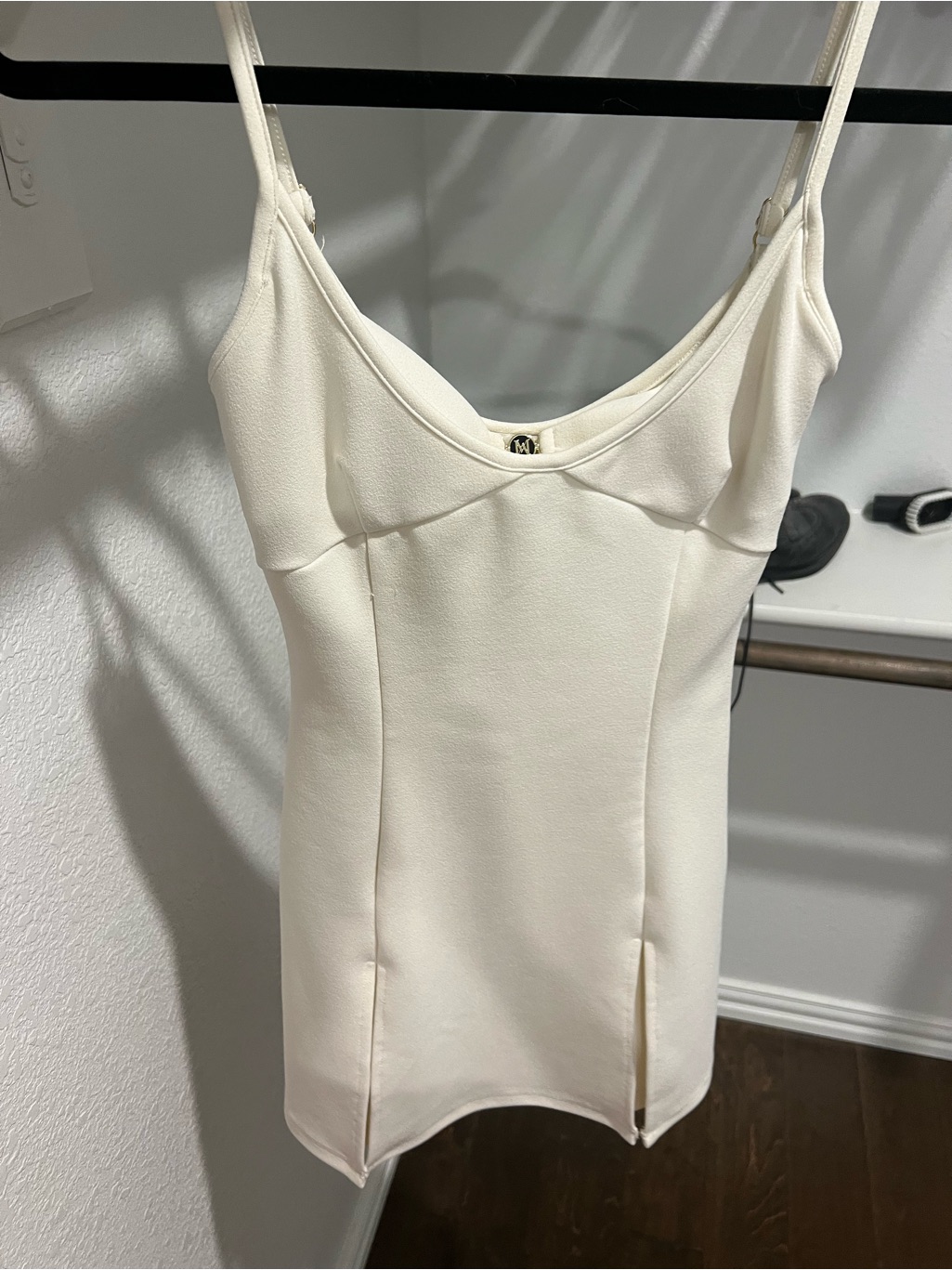 Meshki Cream Structured Mini Dress
